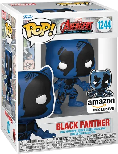 Miniatura 2 de Funko Pop! & Pin: Los Vengadores: Los héroes más poderosos de la Tierra - 60 aniversario, Pantera Negra con Pin, Exclusivo de Amazon
