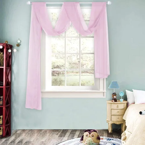 Miniatura 15 de HUTO Cenefas de cortina de gasa transparente beige para habitación de niñas, bufandas de gasa suave para bodas, fiestas, toldo, cama, 216 extra