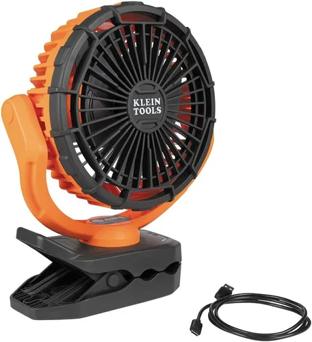 Miniatura 12 de Klein Tools PJSFM1 Ventilador recargable inalámbrico con cable de carga USB-C y múltiples opciones de montaje, perfecto para el lugar de trabajo