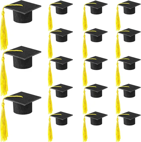 Miniatura 8 de 18 mini gorras de graduación 2024 con borlas para botellas de vino de graduación, licenciatura, graduación, sombrero, decoración de fiesta, adornos