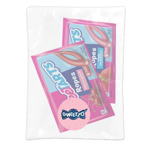 Miniatura 7 de Sweetzo Sweet Tarts Cuerdas suaves y masticables, caramelos con sabor a cereza y fresa picante, surtido de caramelos de gomitas, paquete de 2, 3.5