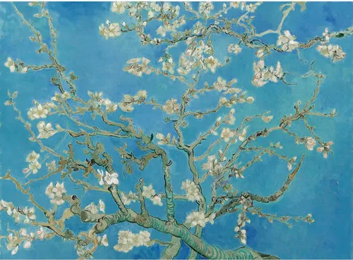Rompecabezas de madera para adultos, 1000 piezas de pinturas famosas de Van Gogh, regalos de flores de almendra, coleccionables de arte, Flores de
