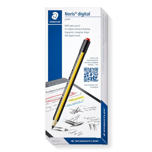Miniatura 2 de STAEDTLER Noris Jumbo Digital Stylus Pen: sin carga, rechazo de palma EMR, 4.096 niveles de presión, forma hexagonal, escritura natural y dibujo