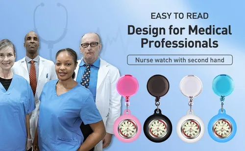 Miniatura 7 de SIBOSUN Watches for Women Nurse Watch Silicone Retractable Fob Clip on Watch for Women Nurses Lady Doctors Students with Second Hand Clip Medical