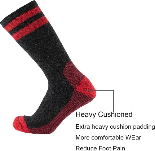 Miniatura 3 de CEREBRO Calcetines de lana merino para hombre calcetines acolchados a media pantorrilla que absorben la humedad calcetines de senderismo para hombre