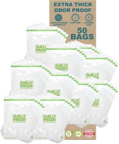 Miniatura 10 de Smelly Proof Bolsas reutilizables para almacenamiento de alimentos diseñadas y MFG, fabricadas en Estados Unidos, aptas para lavavajillas, fáciles