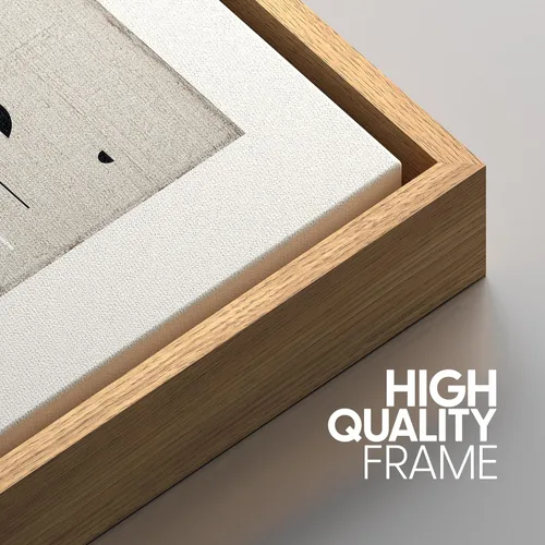 Miniatura 456 de SIGNWIN Lienzo enmarcado para pared, arte con pinceladas de flujo neutro en tonos beige abstractos, ilustraciones, arte moderno, decorativo