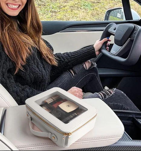 Miniatura 4 de LETGO Bolsas de Maquillaje Transparentes, Bolsa de Aseo Aprobada por la TSA con Cierre, Organizador de Maquillaje Transparente de Gran Capacidad