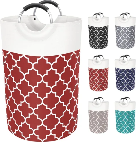 Miniatura 11 de Fabspace - Cesta de lavandería grande con bolsa de lavandería plegable, cesta de ropa con asas altas impermeables para viajes, baño, elementos Gris