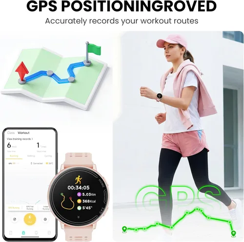 Miniatura 2 de Reloj inteligente para hombres y mujeres con GPS integrado, más de 100 modos deportivos con pantalla HD de 1.39 pulgadas, respuesta/hacer llamadas