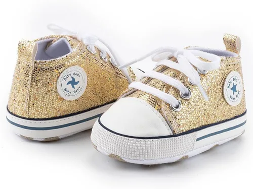 Miniatura 165 de Zapatos deportivos de lona de lona para bebés y niñas, suela antideslizante suave, suela antideslizante