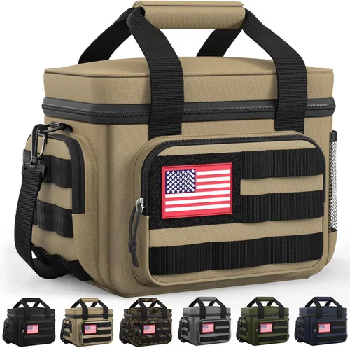 Miniatura 11 de HOTOR Lonchera para hombres y mujeres, bolsa de almuerzo aislada con múltiples bolsillos, bolsa térmica táctica para el trabajo, senderismo, Negro
