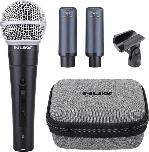 Sistema de Micrófono Inalámbrico NUX B-3RC 2.4GHz con Estuche de Carga, Paquete de Micrófono, 24-bit/44.1kHz, Transmisión de Larga Distancia,