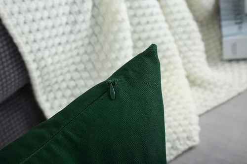 Miniatura 7 de TangDepot - Funda de almohada hecha a mano 100% lona de algodón, Algodón, Verde Oscuro