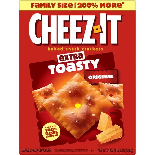 Miniatura 9 de Cheez-It Galletas de queso, galletas horneadas, aperitivos de oficina y niños, extra tostados, caja de 21 onzas (1 caja)