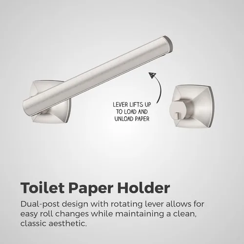Miniatura 5 de Pfister Vaneri BPHVRI0GS - Portarrollos de papel higiénico, montaje en pared, atornillado, acabado de níquel cepillado