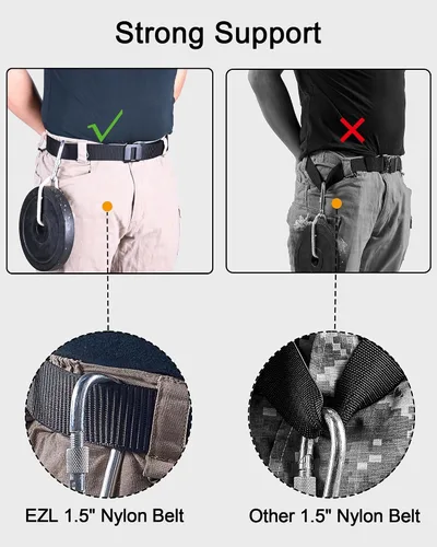 Miniatura 6 de EZL Men's Ratchet Tactical Belt, 1.5" Nylon Web Work Belt with Automatic Slide Buckle, Adjustable Trim to Fit