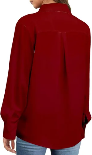 Miniatura 2 de Magritta Camisas de trabajo para mujer, blusas de oficina de manga larga con botones y cuello