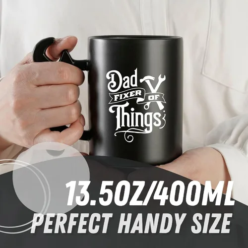 Miniatura 3 de Onebttl Taza de café para regalos de papá con mango de llave, regalos para papá de hija y hijo, taza de cerámica divertida de 13.5oz para papá