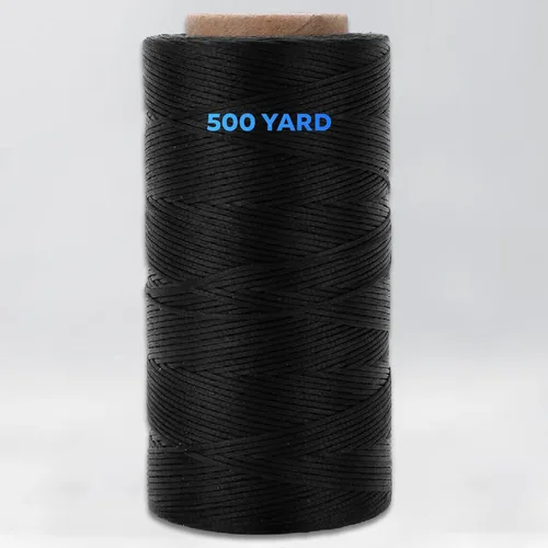 TOOLSSIDE Cuerda encerada negra de 9 capas de 1500 pies/500 yardas, nailon (poliéster 210D) – 160 libras de resistencia a la tracción cuerda negra