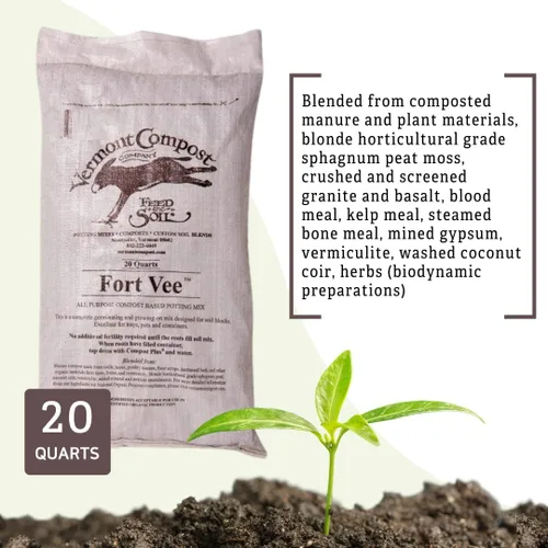 Miniatura 4 de Vermont Compost Company Fort Vee Organic Potting Mix Suelo a base de compost de alto contenido en nutrientes para interior y exterior, inicio