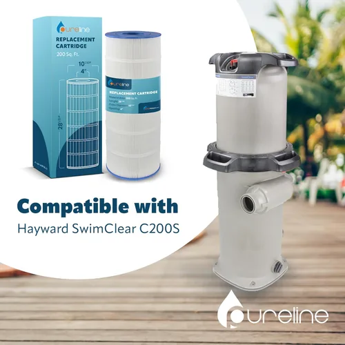 Miniatura 2 de Pureline Filtro de cartucho de repuesto para piscina, 200 pies cuadrados, PL0167, compatible con Hayward Swimclear C200S, CX200XRE, Unicel C-9442