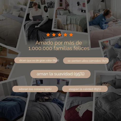 Miniatura 5 de Bedsure - Juego de edredón tamaño completo de 7 piezas reversible en gris, juego de ropa de cama tamaño completo para todas las estaciones, ropa