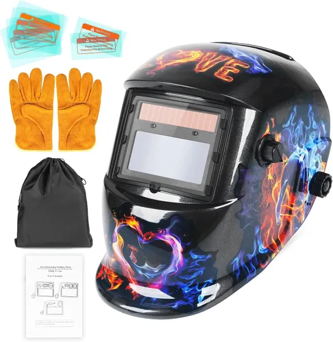 Miniatura 8 de Casco de color verdadero de soldadura con capucha de oscurecimiento automático con rango de sombra ajustable 4/9-13 para máscara de soldador TIG MIG
