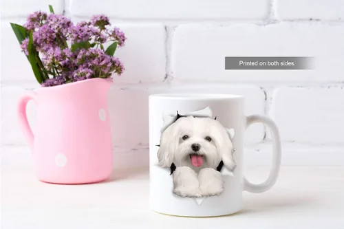 Miniatura 5 de Taza divertida de perro maltés – Taza de café divertida de cerámica – Regalo perfecto para amantes de los perros – Bonita taza de café novedosa