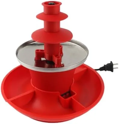 Yinhing Fuente de salsa de chocolate de tres capas, mini fondue para derretir salsa de chocolate, desmontable para juegos de fiesta, noche de Navidad