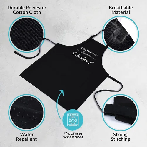 Miniatura 4 de Zulay - Paquete de 2 delantales divertidos para hombres y mujeres, delantales de cocina con correa ajustable para el cuello y 2 bolsillos grandes
