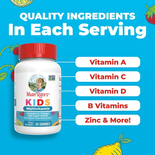 Miniatura 6 de MaryRuth Organics Vitaminas para niños Multi Sin azúcar Suministro para 2 meses Gomitas multivitamínicas para niños de 2 años en adelante