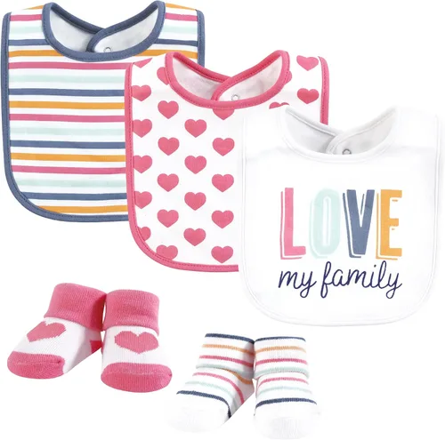 Miniatura 98 de Hudson Baby Conjunto de babero y calcetines unisex de algodón para bebé