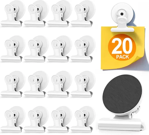 Miniatura 18 de 20 unidades de clips magnéticos, imanes para nevera, imanes para refrigerador, clips magnéticos negros para pizarra, imanes de clip