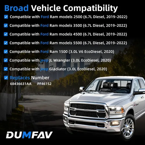 Miniatura 2 de Reemplazo del filtro de combustible 68436631AA Compatible con Ram 1500 2020 3.0L V6 EcoDiesel Ram 2500 3500 4500 5500 6.7L Diesel 2019-2022
