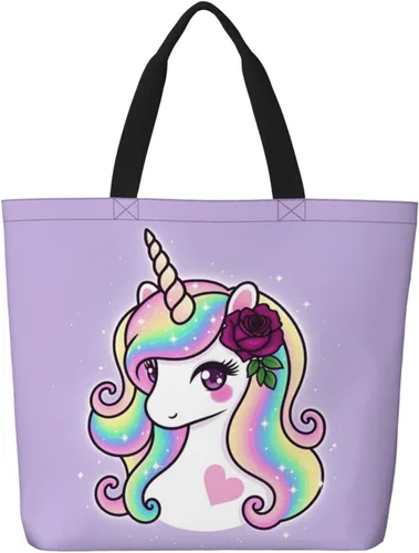 Miniatura 10 de Famame Canvas Tote Bag Large Women Casual Shoulder Bag Handbag Reusable Multipurpose Shopping Grocery Bag