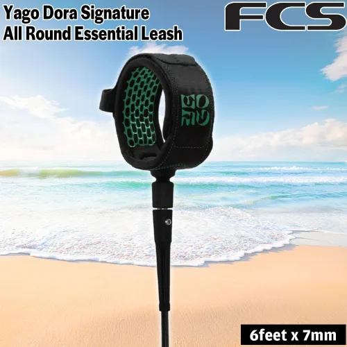 Miniatura 2 de FCS Correa Esencial Todo Terreno Correa de Surf Ligera y Duradera para Olas de 2-8 pies, Agarre de Silicona en el Puño, Pestaña de Liberación Fácil