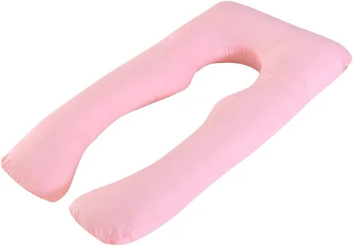 Miniatura 12 de Almohada de embarazo grande en forma de U de cuerpo completo con funda de almohada de algodón reemplazable y lavable para mujeres embarazadas que