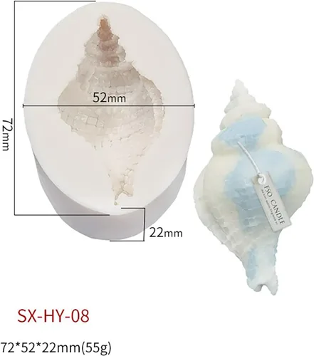 Miniatura 6 de Paquete de 4 moldes de silicona para caracolas de resina para velas y jabón, molde para hacer velas Cube-Shell-Four