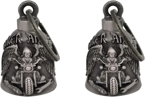 Miniatura 12 de 【Paquete de 2】 Campanas de motocicleta para motociclista Guardián de montar campanas con colgador, accesorio de motocicleta o llavero para buena