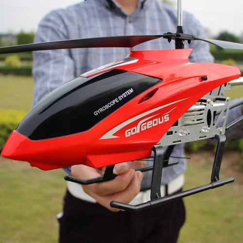 Gran helicóptero RC de 75 cm para principiantes, juguete para niños de 3.5 canales, aleación, luces LED, helicóptero de control remoto para niños de