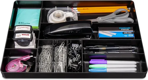 Miniatura 6 de Ernst MFG Organizador de cajones de 10 compartimentos: bandeja apilable resistente para organización de herramientas automotrices, caja de Negro