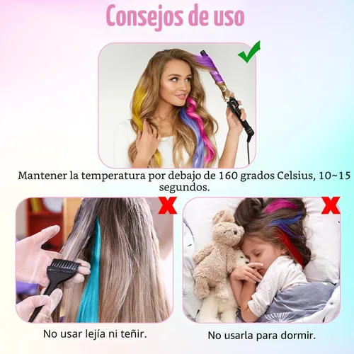 Miniatura 5 de Regalo del Día de San Valentín para Niña, Juguete de 24 Piezas de Extensiones de Cabello con Clip de Colores para Edades 4, 5, 6, 7, 8-10-12 Años