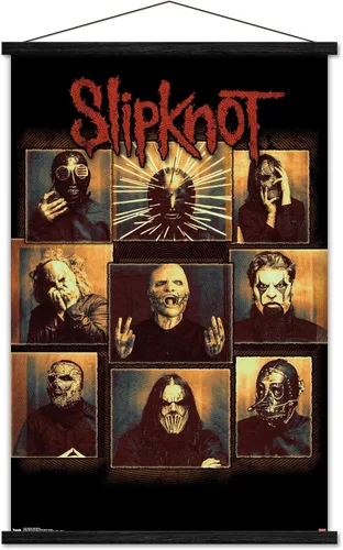 Miniatura 8 de Slipknot - Póster de pared a prueba de balas, 22.4 pulgadas de largo x 14.7 pulgadas, versión enmarcada en madera de granero