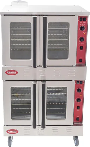 Kratos Horno de convección comercial, horno de doble pila de tamaño completo para restaurantes, 108,000 BTU, alimentado con propano líquido (29Y-050)
