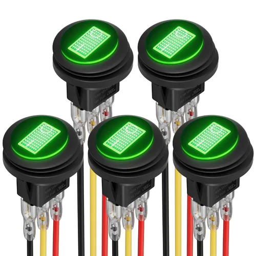 Miniatura 10 de DaierTek Interruptor basculante impermeable de 12 V y 20 A con luz LED azul, redondo, 3 pines, 12 voltios, palanca iluminada resistente a