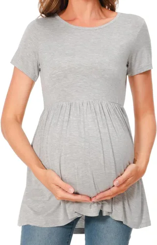 Miniatura 4 de Bearsland Tops de maternidad manga corta cuello redondo lactancia camisa ropa de embarazo