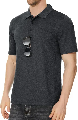 Miniatura 2 de MAGCOMSEN Camisas polo de 3 botones para hombre, de secado rápido, de verano, de piqué, de golf, polo