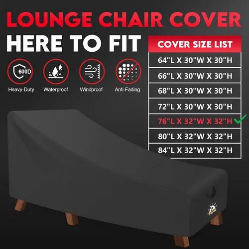 Miniatura 3 de Zettum Funda para silla de salón al aire libre, impermeable, 600D, resistente a la decoloración, fundas de asiento al aire libre para silla