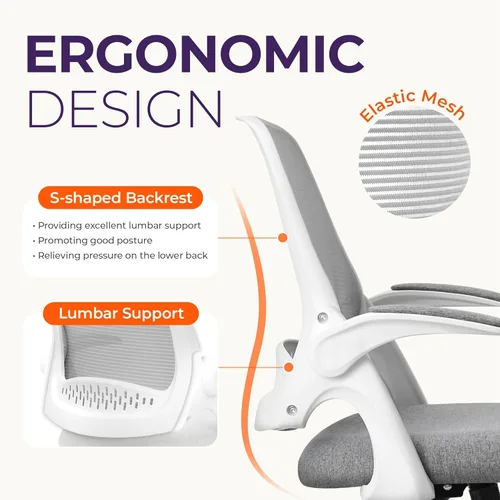 Miniatura 3 de NEO CHAIR Escritorio de oficina para videojuegos, silla ergonómica para computadora con soporte lumbar para la espalda, ruedas giratorias de altura